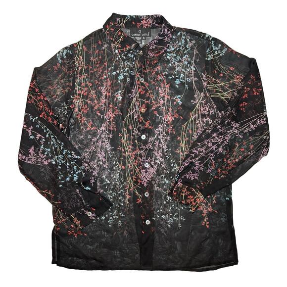 Carole Little Tops - Vintage Carole Little Mesh Button Down Shirt Size 6